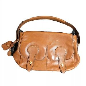 Authentic TODS Tan Leather Shoulder Hand Bag Purse